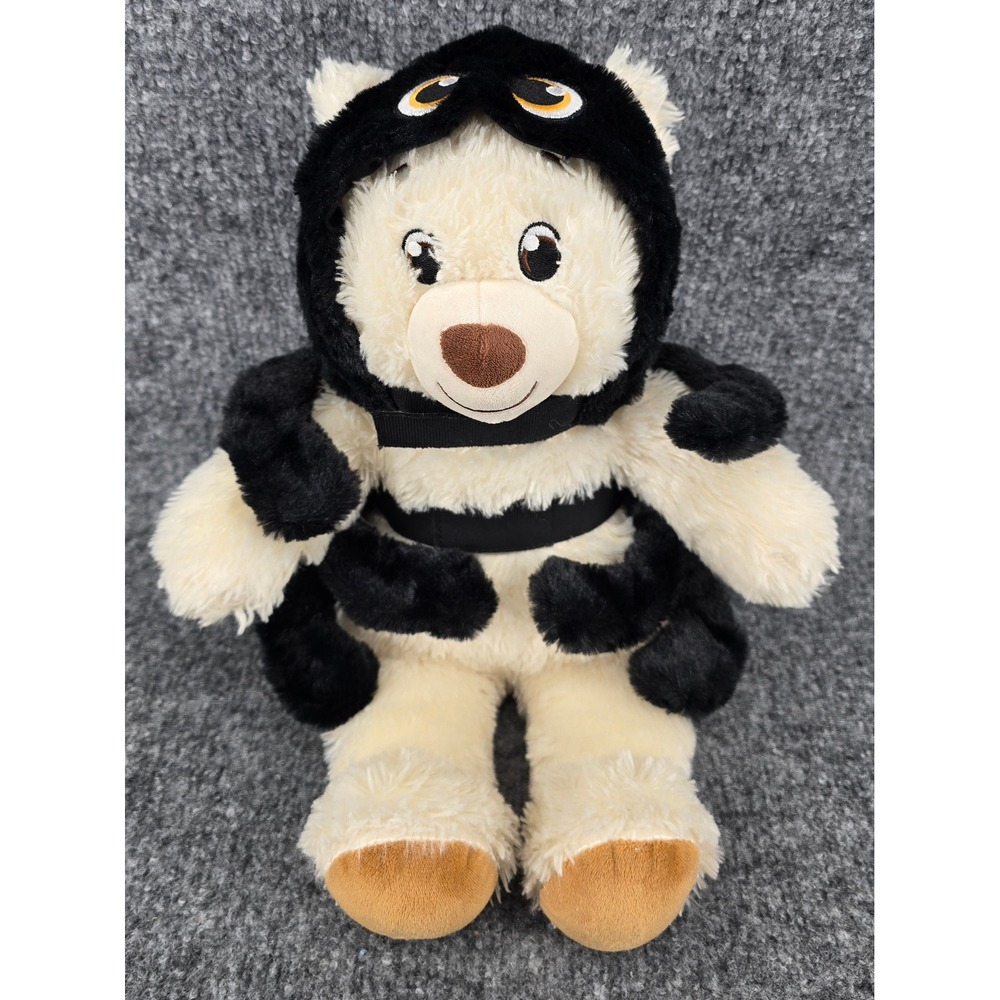 Build A Bear Plush Cream w/ Black Spider Costume 16" Halloween Teddy Plushie